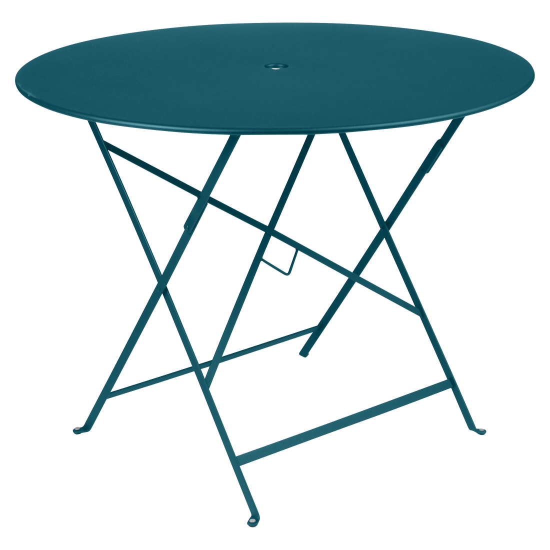 Fermob Bistro 38" Round Folding Table in Acapulco Blue - Fermob Outdoor Furniture