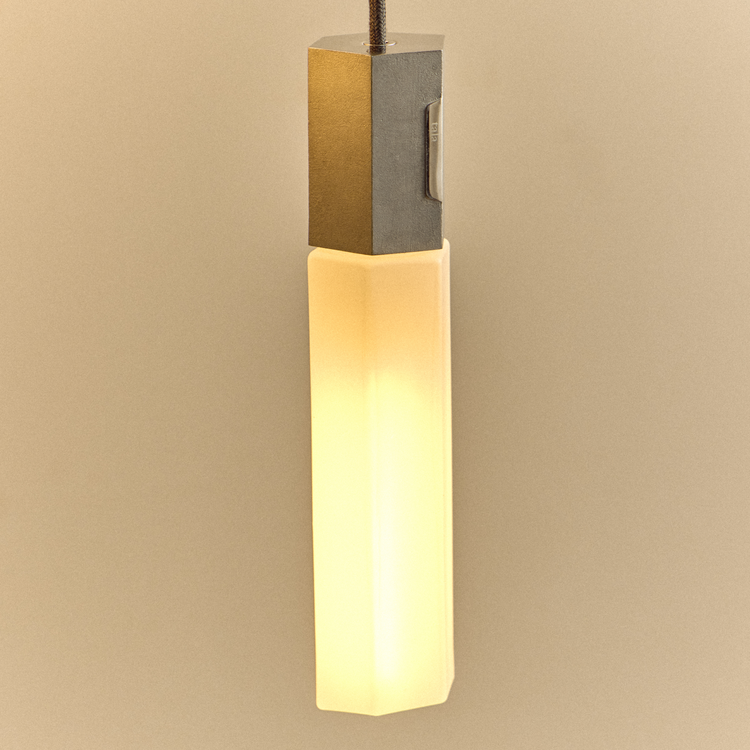 Basalt Nine Pendant by Tala in Stainless Steel, detail of the canopy and cast finish