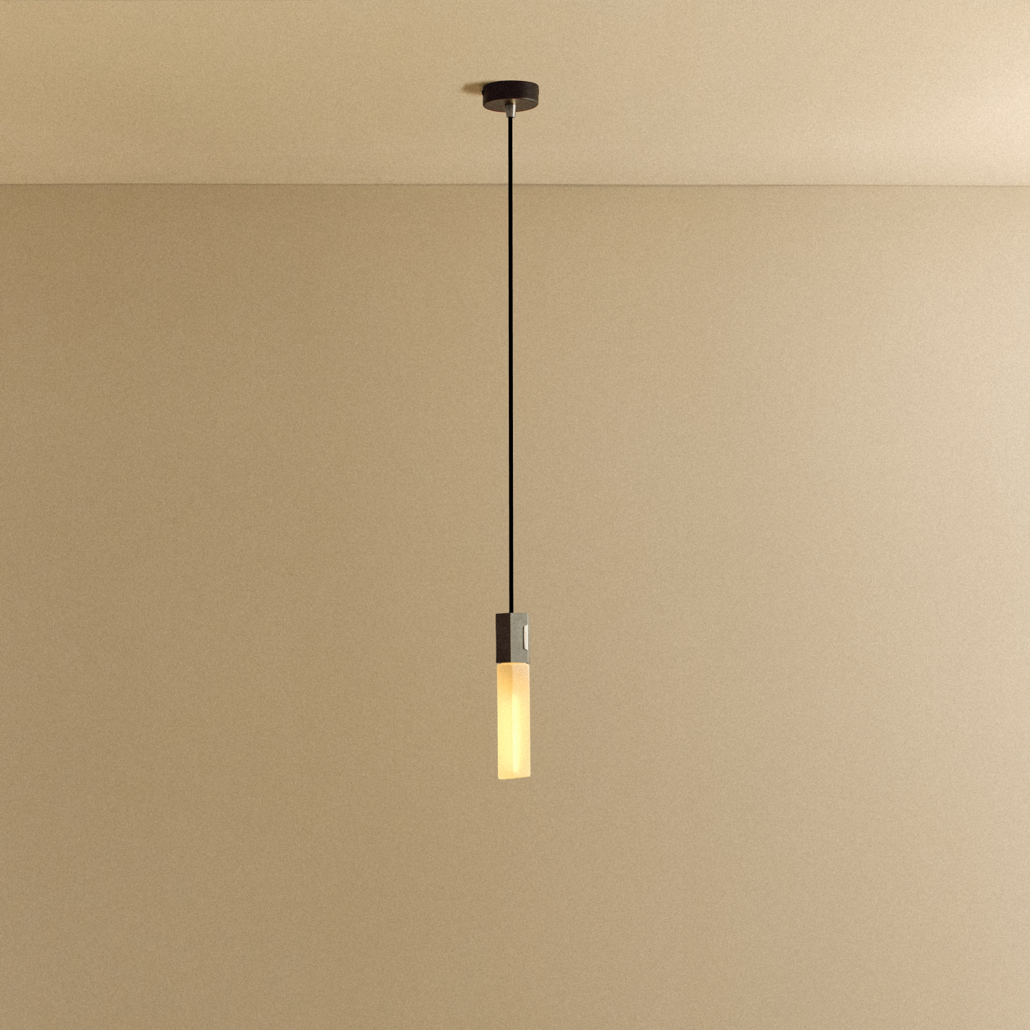 Basalt Single Pendant by Tala in cast Stainless Steel, front view of the pendant