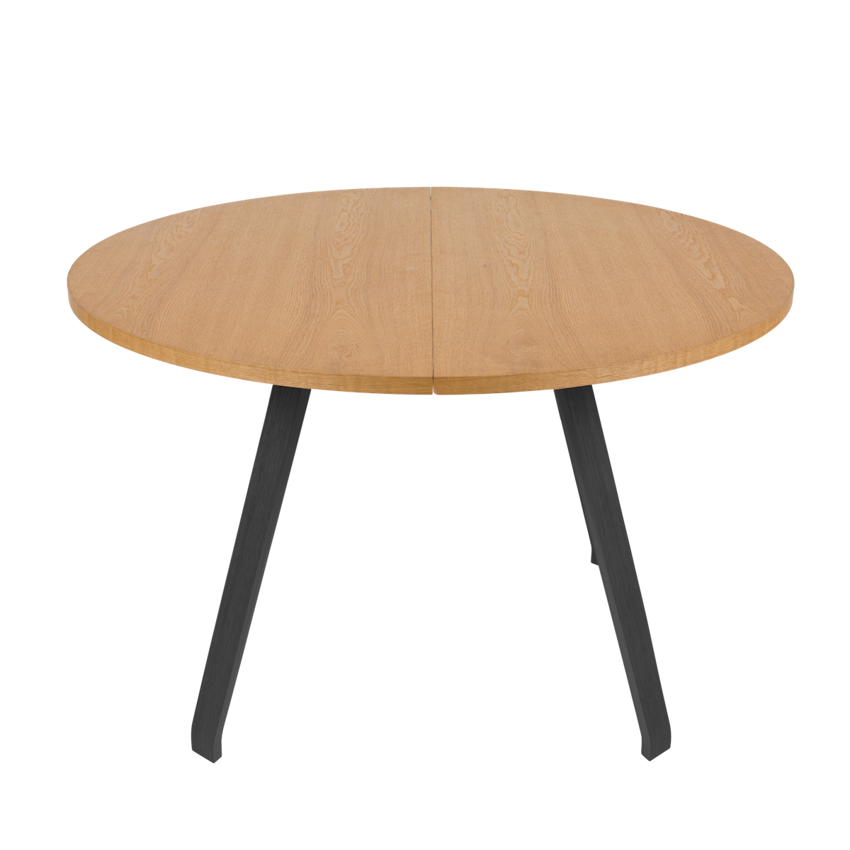 Bent Hansen Primum Table in oak veneer with black-lacquered beech legs, round without leaves