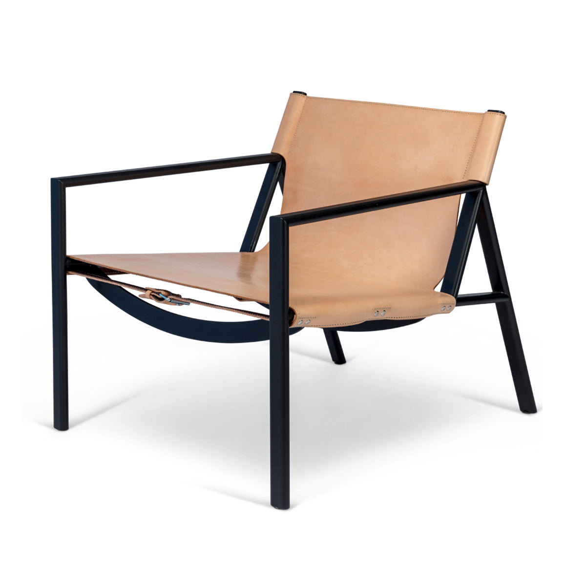 Bent Hansen Tension Lounge Chair in natural saddle leather, steel and leather