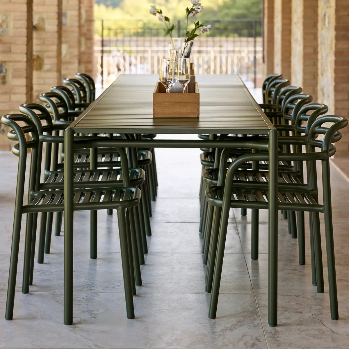 Cane-line Bliss Armchair in Dark Green, aluminum