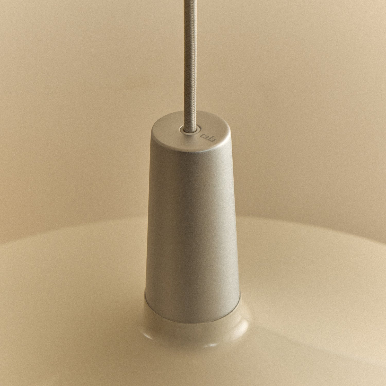 Tala Bower Pendant Light, Large, in Oyster White — close-up of shade