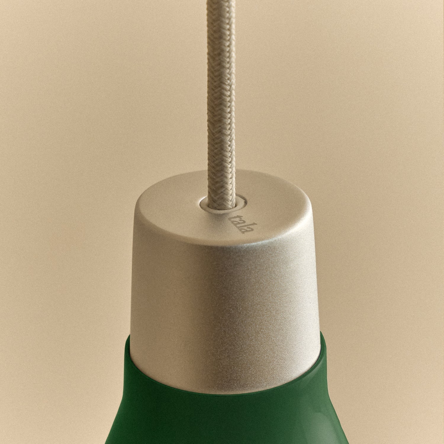 Tala Bower Pendant Light, Medium, in Dark Green — close-up of shade