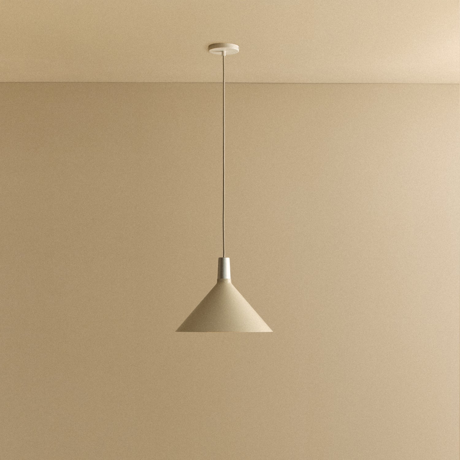 Tala Bower Pendant Light, Medium, in Oyster White — front view