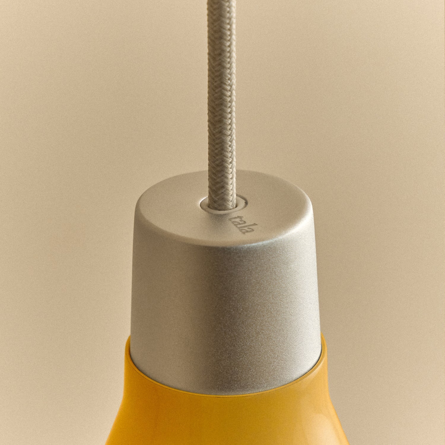 Tala Bower Pendant Light, Medium, in Yellow — close-up of shade