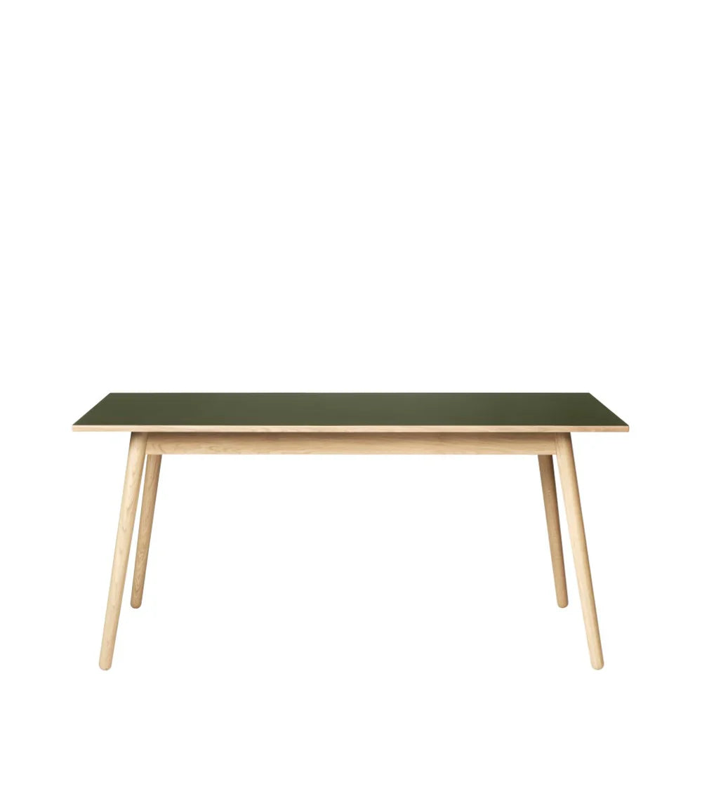 FDB Møbler Dining table in solid oak (olive green), designed by Poul M. Volther