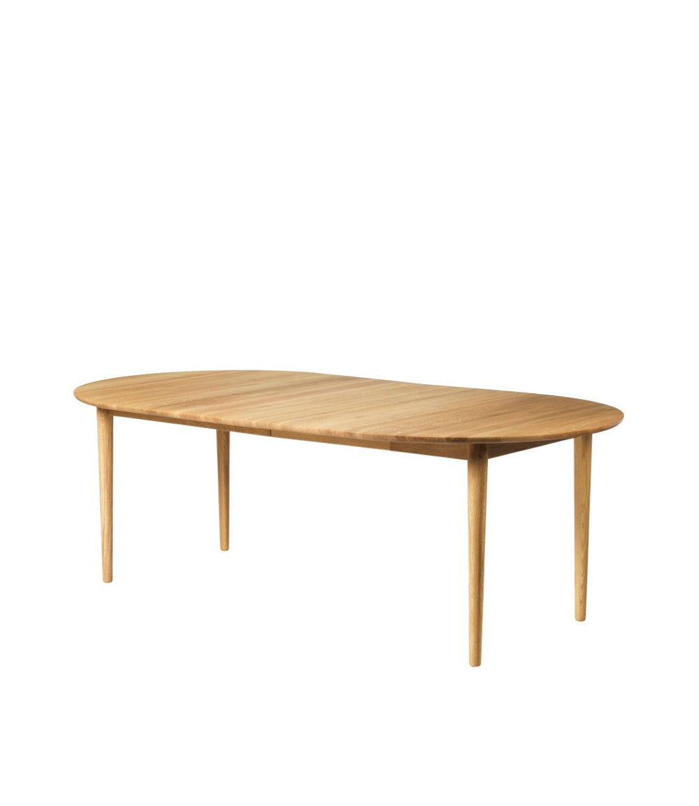 FDB Møbler C62E2TIL Bjørk Dining Table With 2 Extension Leaves in oiled solid oak (oak, nature, oiled)