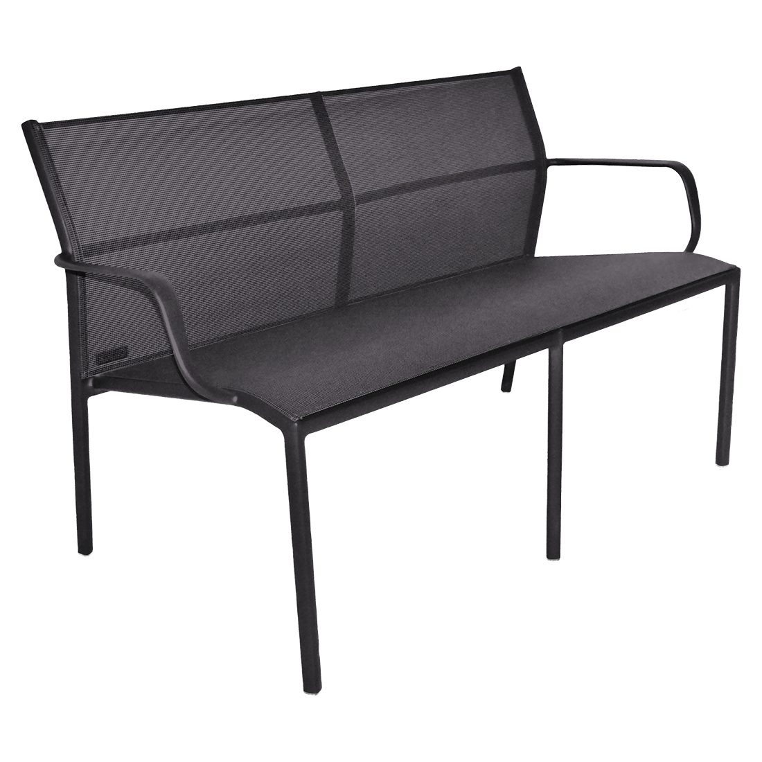 Fermob Cadiz 2-Seater Bench in Anthracite powder-coated steel, outdoor bench from France