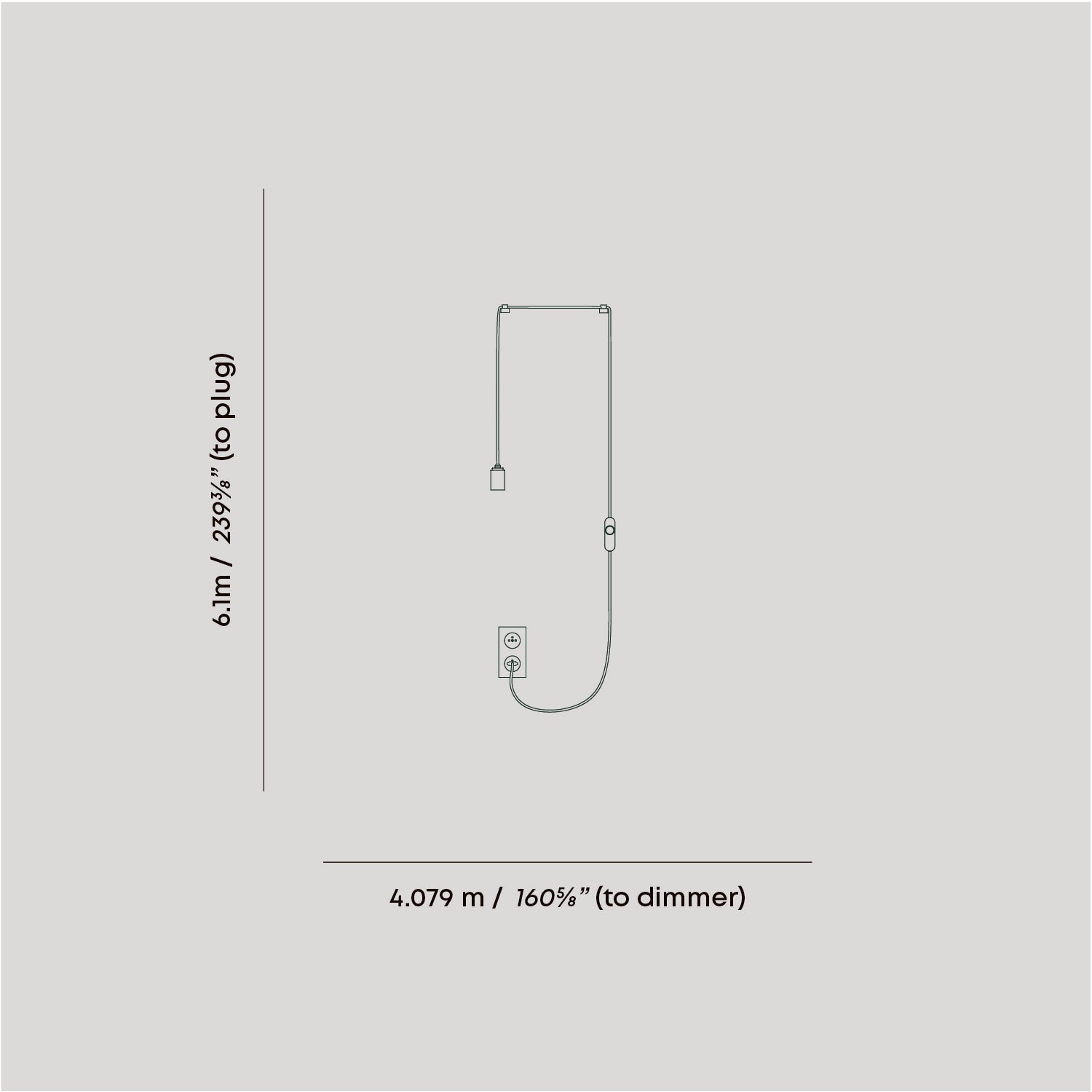 Detail of the wall plug fitting on the Enno Plug-In Pendant