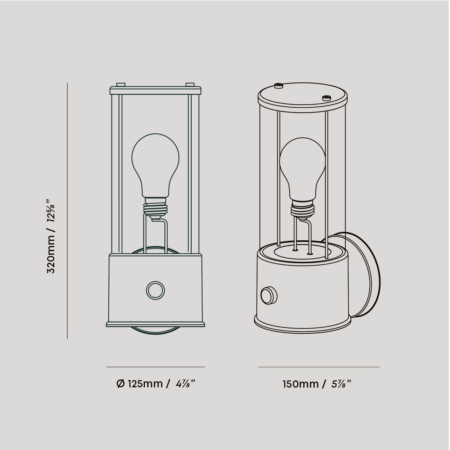 The Muse Wall Light dimension diagram