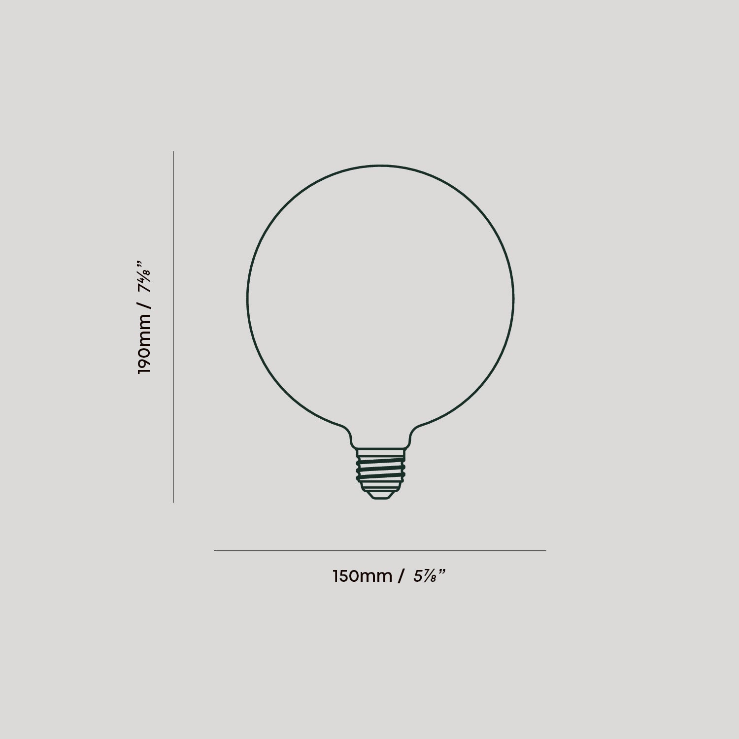 Tala Sphere IV bulb dimension drawing