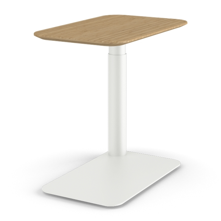 Humanscale Float Micro height-adjustable desk in White, B Corp climate-positive office design