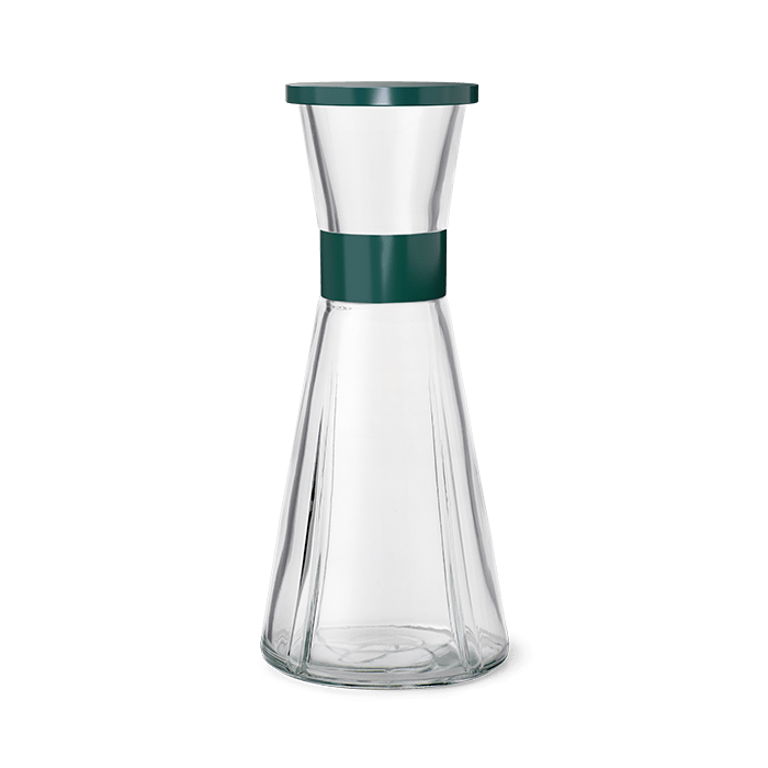 Rosendahl Grand Cru Carafes in forest green mouth-blown glass, designed by Erik Bagger, Danish design heritage.
