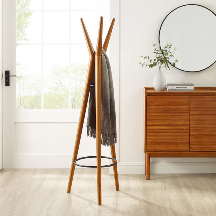 Greenington Spire Coat Tree in Amber, moso bamboo