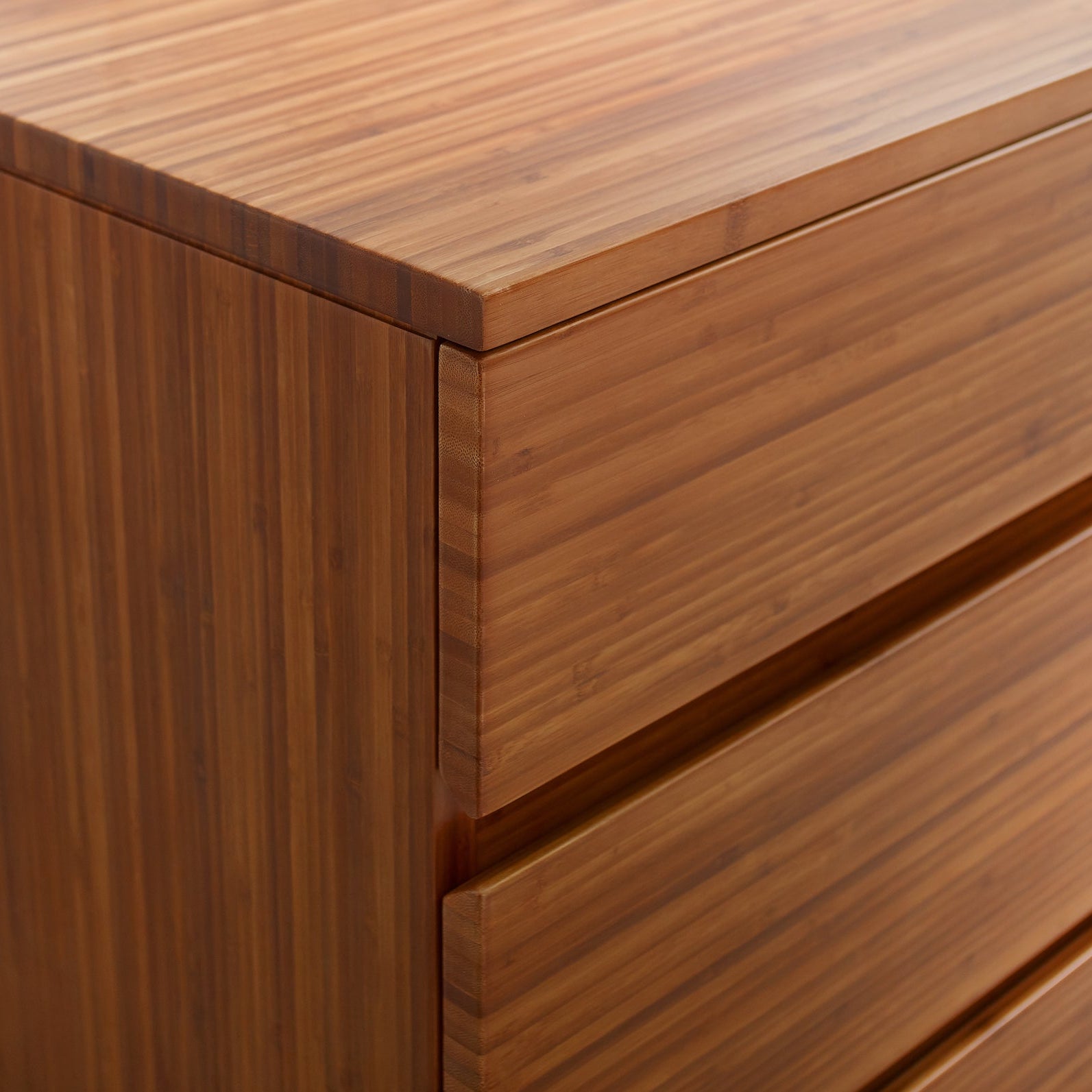 Greenington Ventura 4 Drawer Double Chest in Amber, GREENGUARD Gold certified moso bamboo