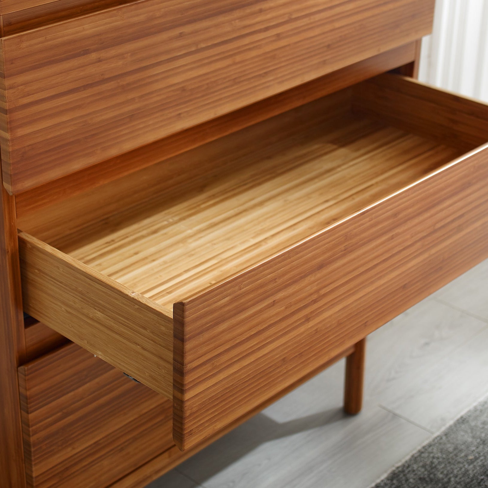 Greenington Ventura 4 Drawer Double Chest in Amber, GREENGUARD Gold certified moso bamboo