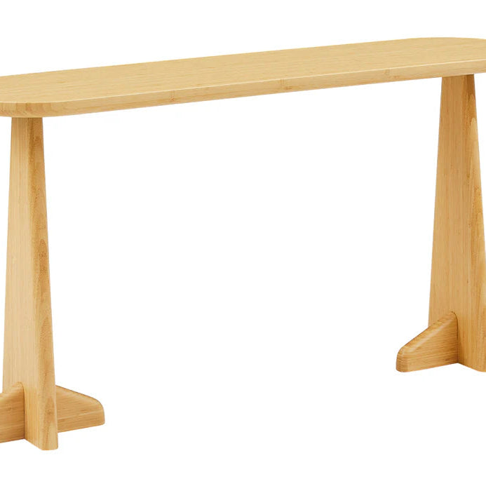Greenington Zephyr Console Table in White, moso bamboo