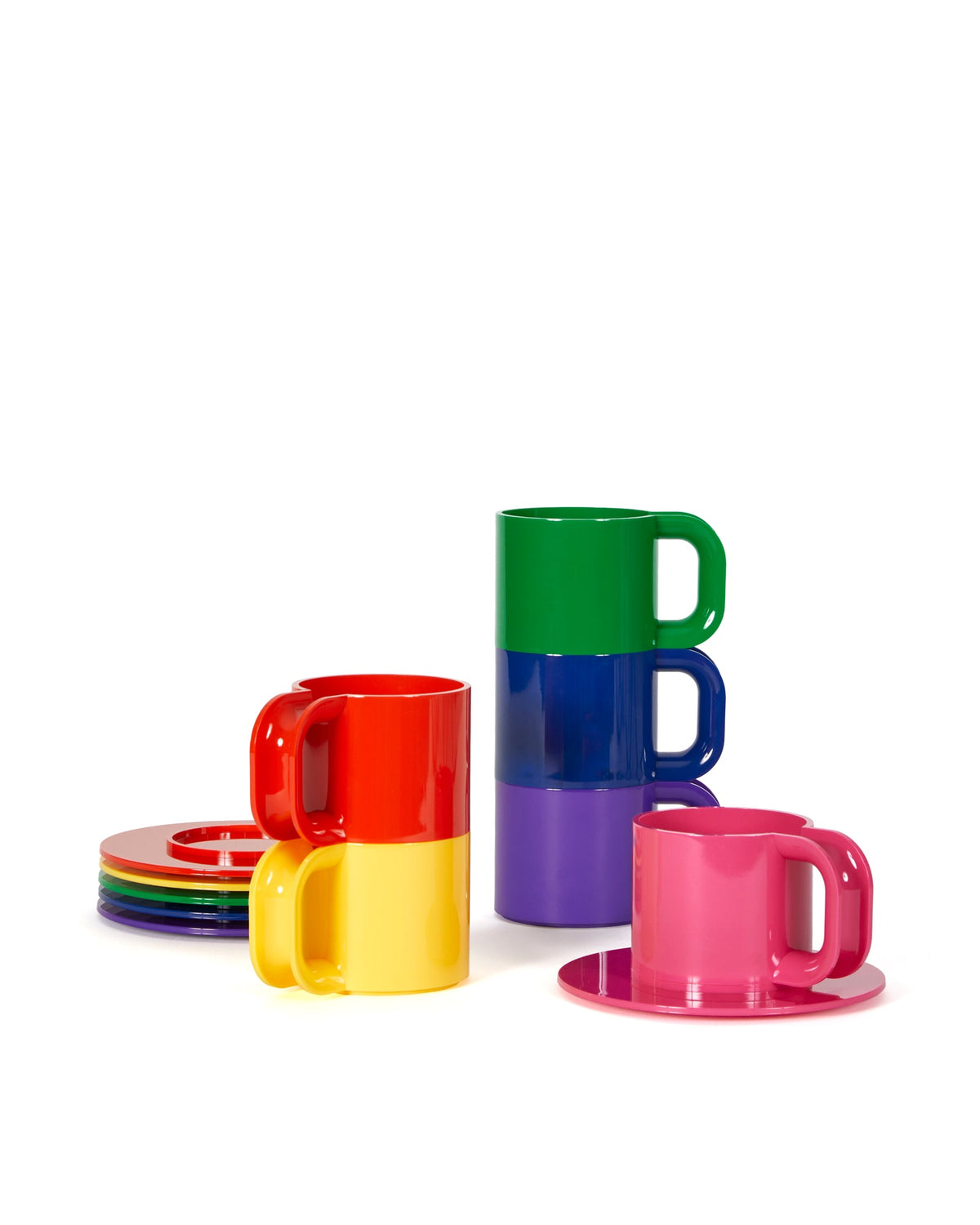 Heller Max Cups & Saucers (Set of 12) in Rainbow