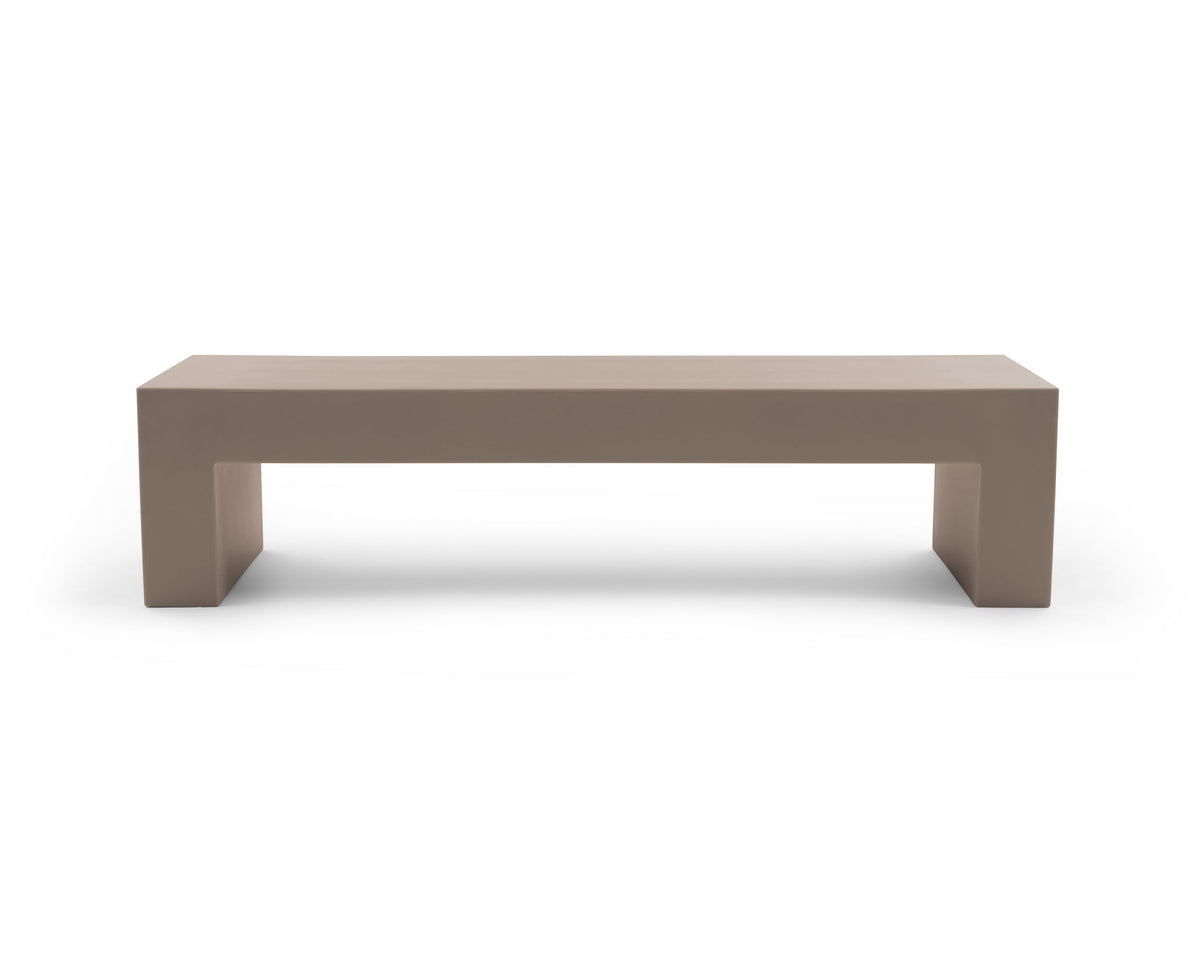 Heller Vignelli Bench, Large 72 in., in Brown, recyclable polyethylene, designed by Massimo Vignelli