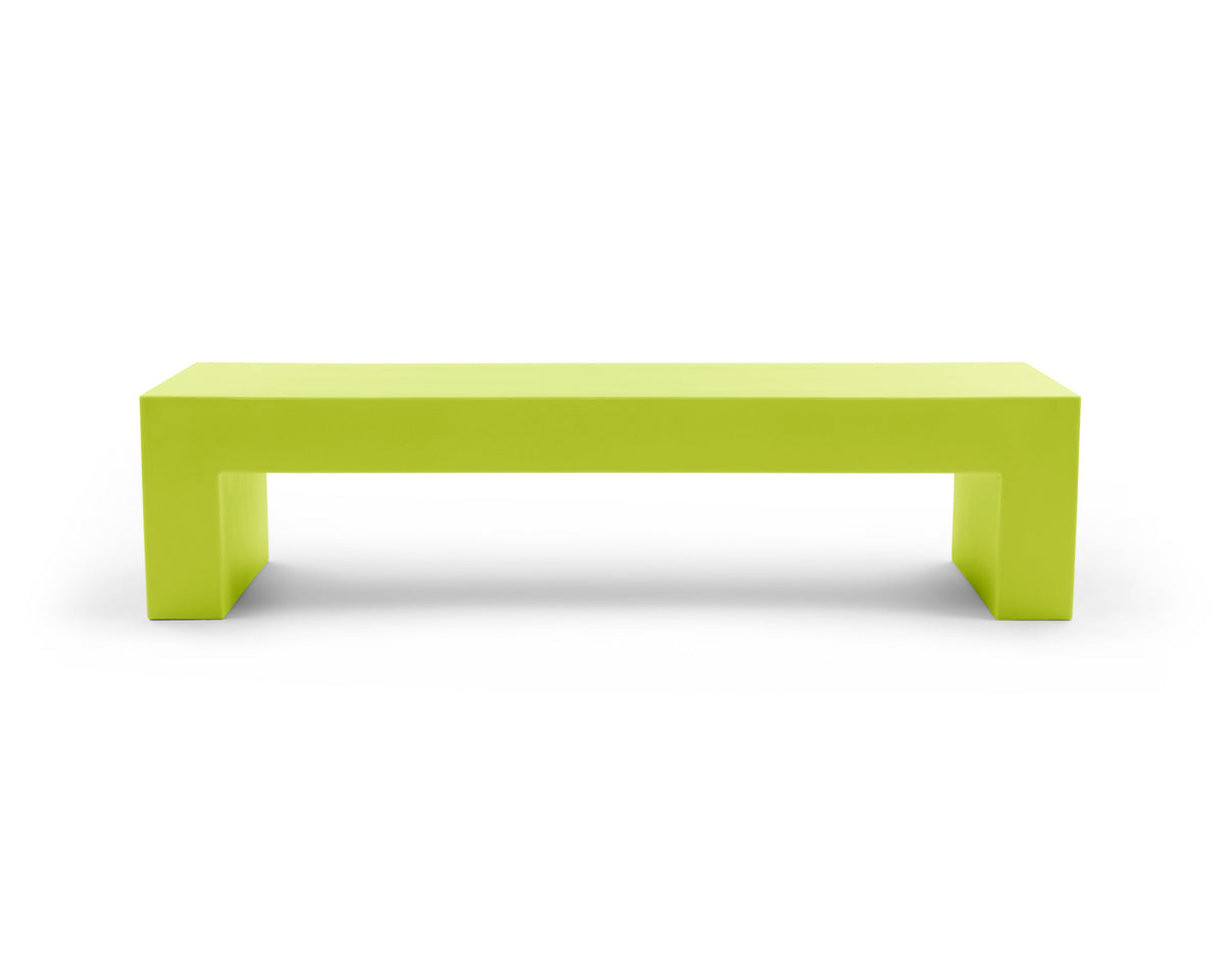 Heller Vignelli Bench, Large 72 in., in Citron, recyclable polyethylene, designed by Massimo Vignelli