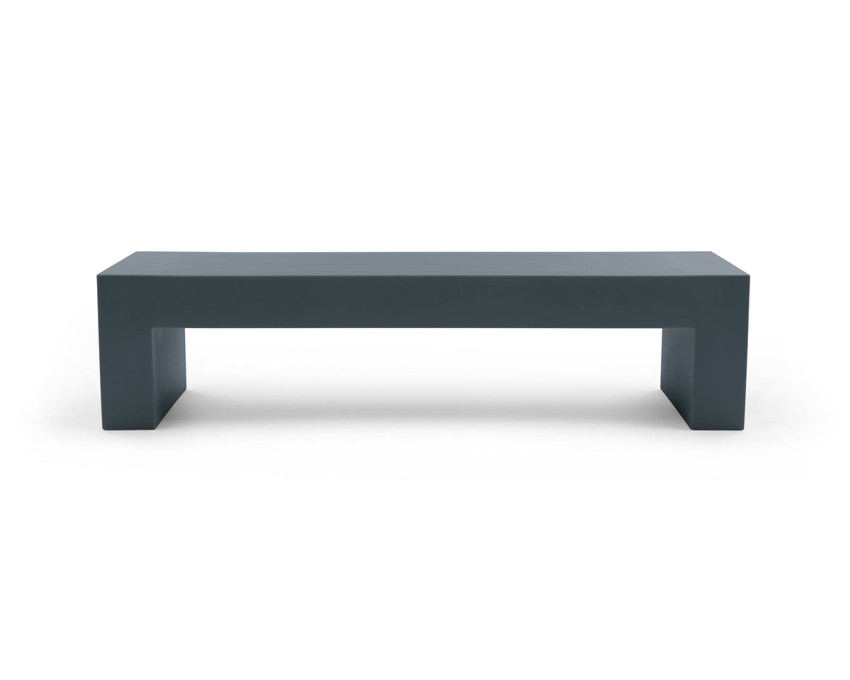 Heller Vignelli Bench, Large 72 in., in Slate, recyclable polyethylene, designed by Massimo Vignelli
