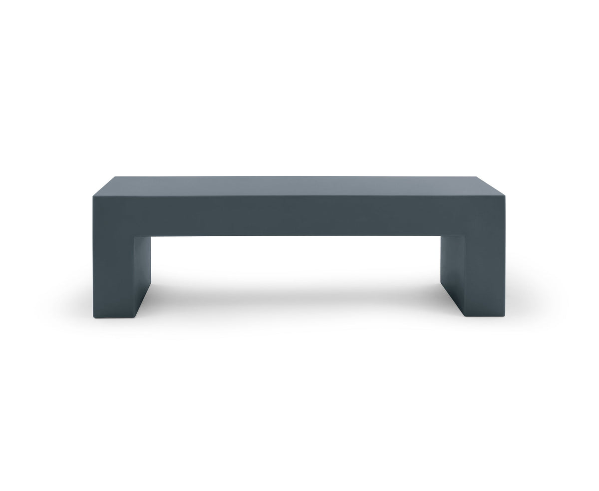 Heller Vignelli Bench, Medium 60 in., in Slate, recyclable polyethylene, designed by Massimo Vignelli