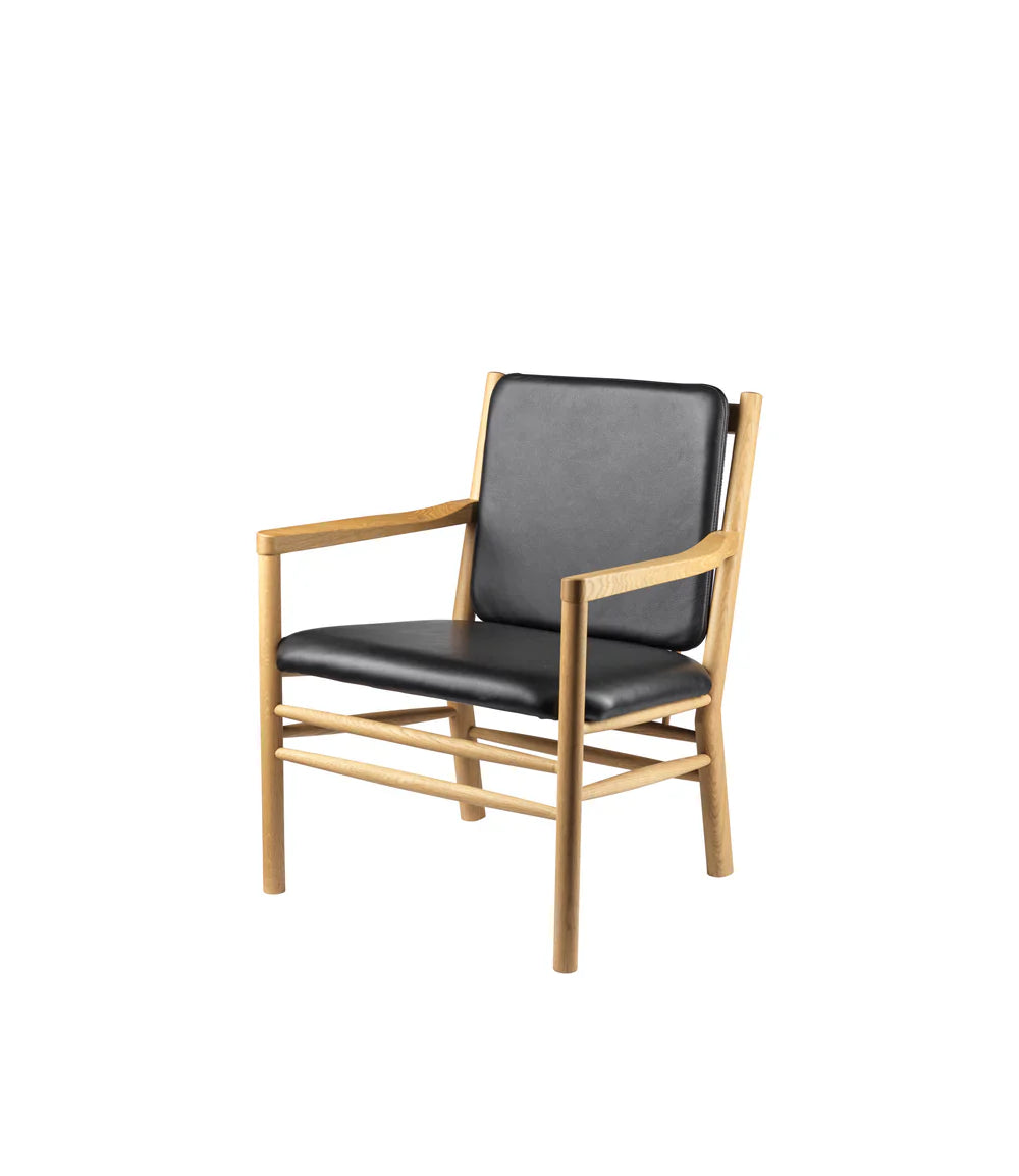 FDB Møbler Armchair in black-stained solid oak, designed by Ole Jørgensen