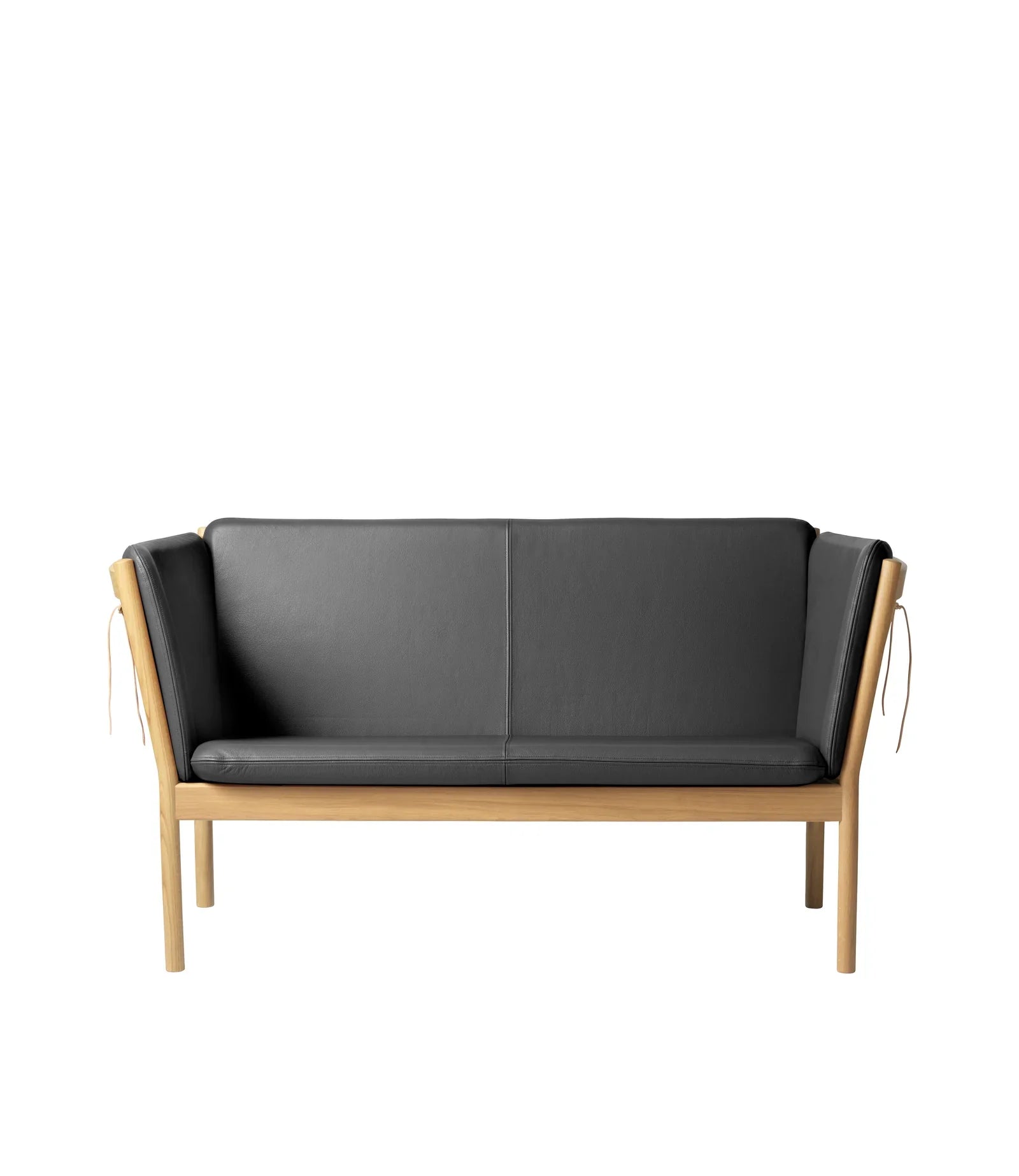 FDB Møbler 2-Person couch in black-stained solid oak, designed by Ole Jørgensen