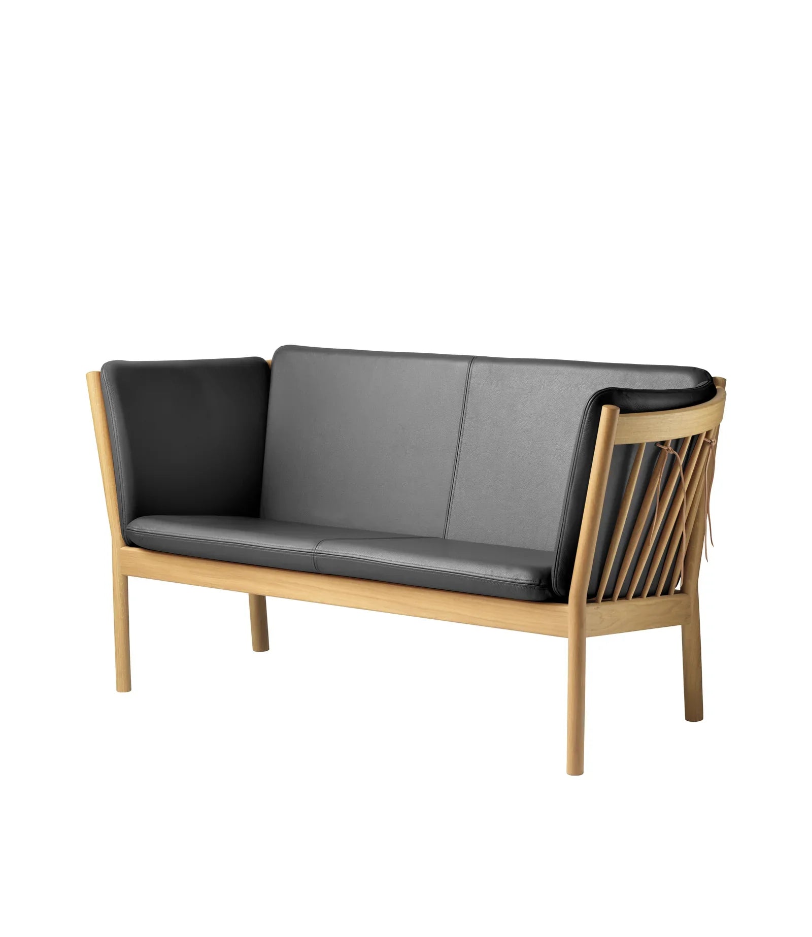 FDB Møbler 2-Person couch in black-stained solid oak, designed by Ole Jørgensen