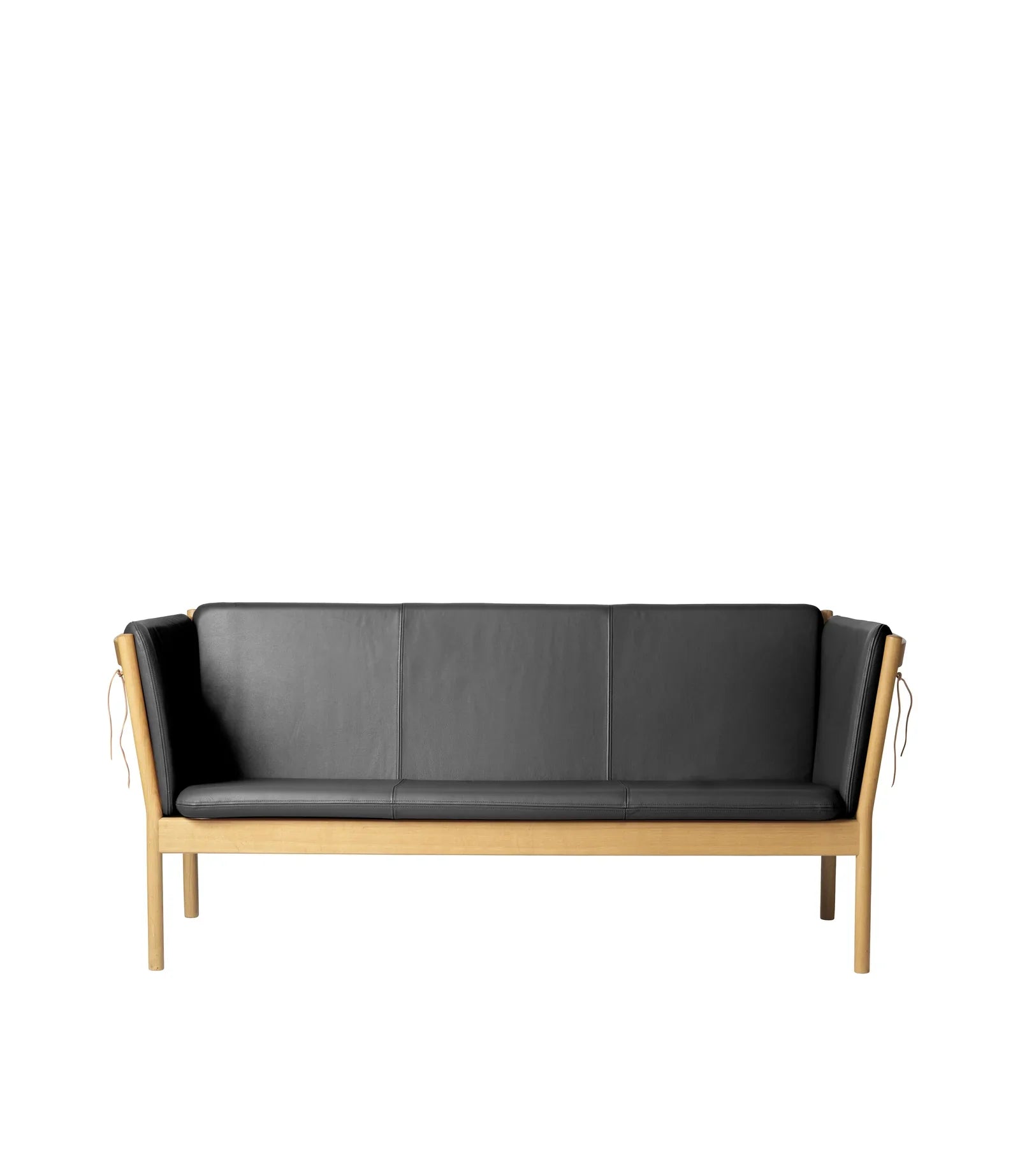 FDB Møbler 3-Person couch in black-stained solid oak, designed by Ole Jørgensen