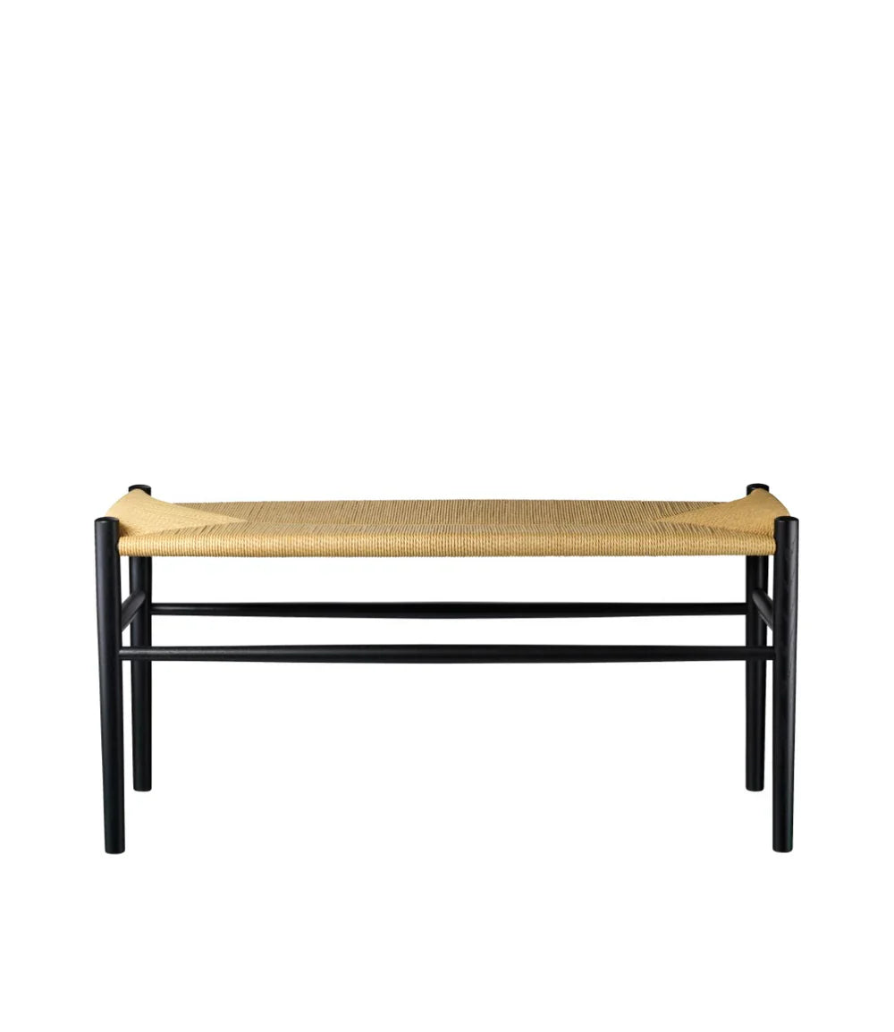 FDB Møbler Piano benchled in jet black solid oak, designed by Jørgen Bækmark
