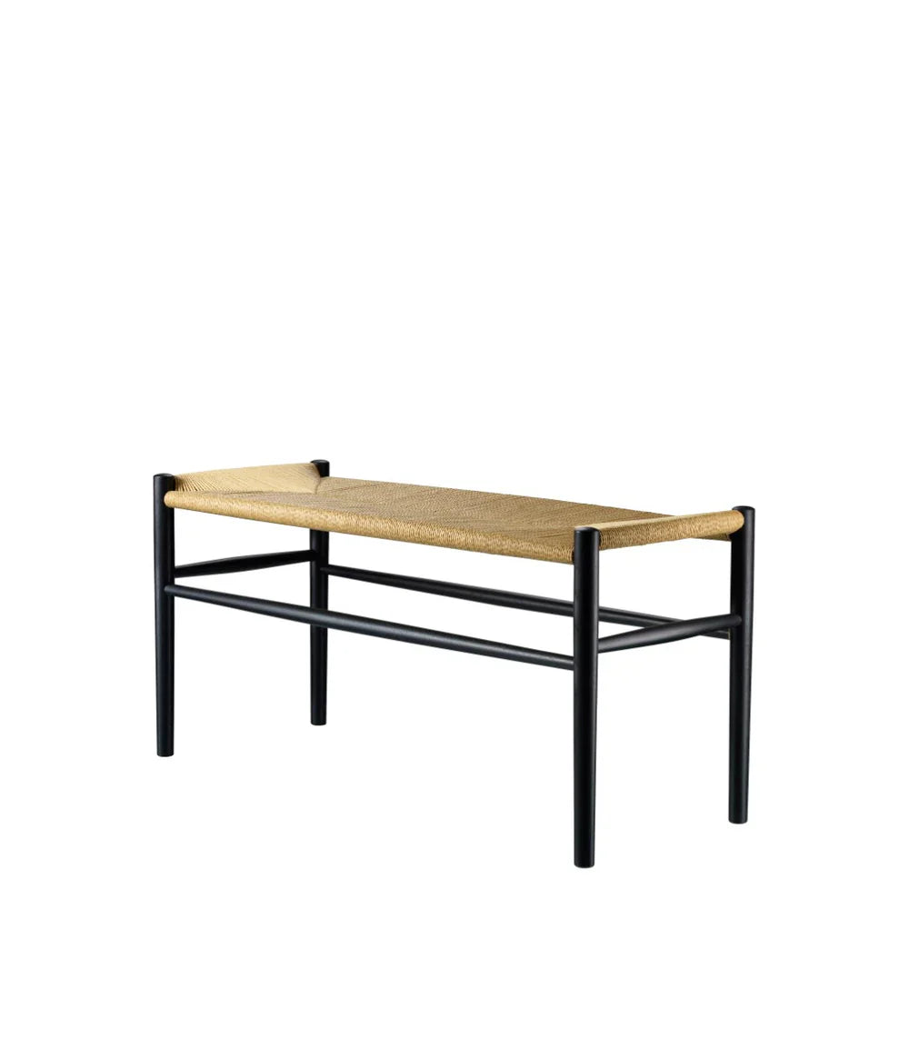 FDB Møbler Piano benchled in jet black solid oak, designed by Jørgen Bækmark