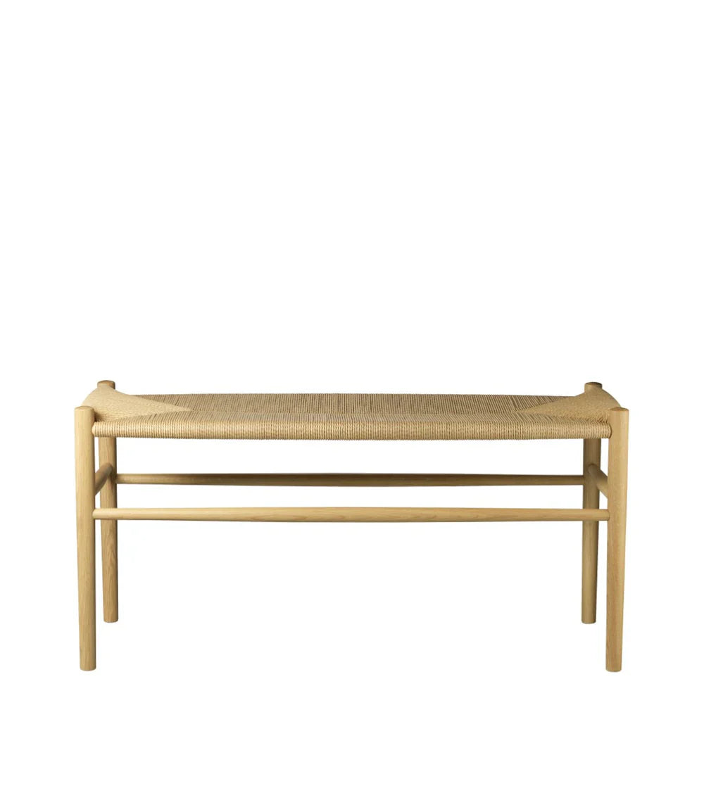 FDB Møbler Piano benchled in natural solid oak, designed by Jørgen Bækmark