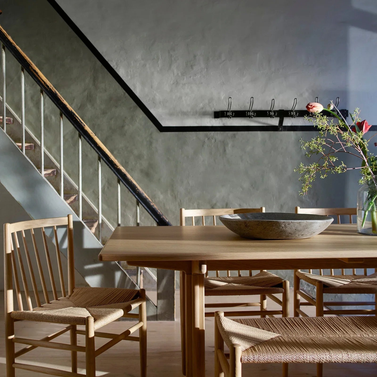 FDB Møbler Piano benchled in natural solid oak, designed by Jørgen Bækmark