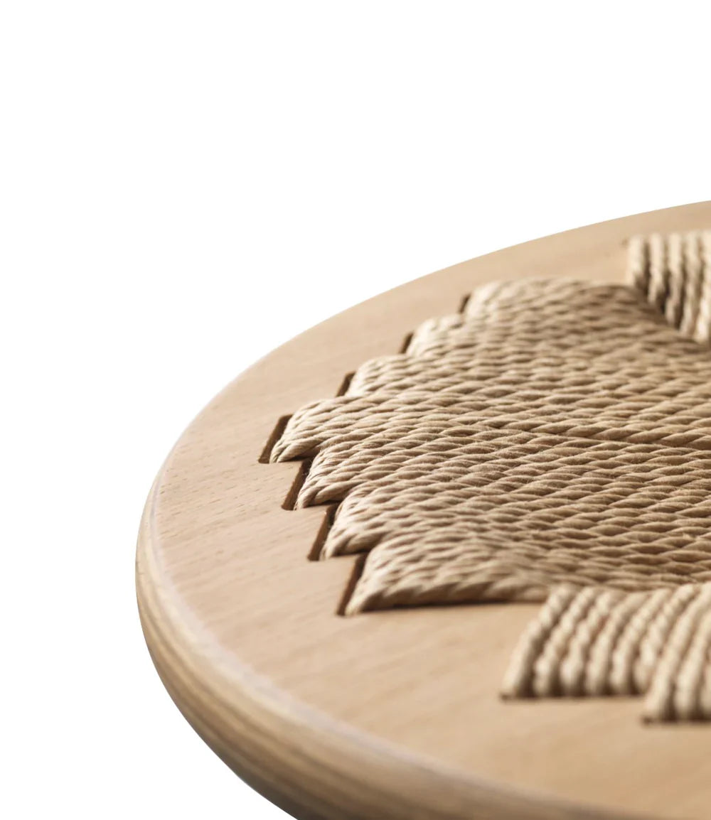 FDB Møbler Bar stool round in natural solid oak, designed by Jørgen Bækmark
