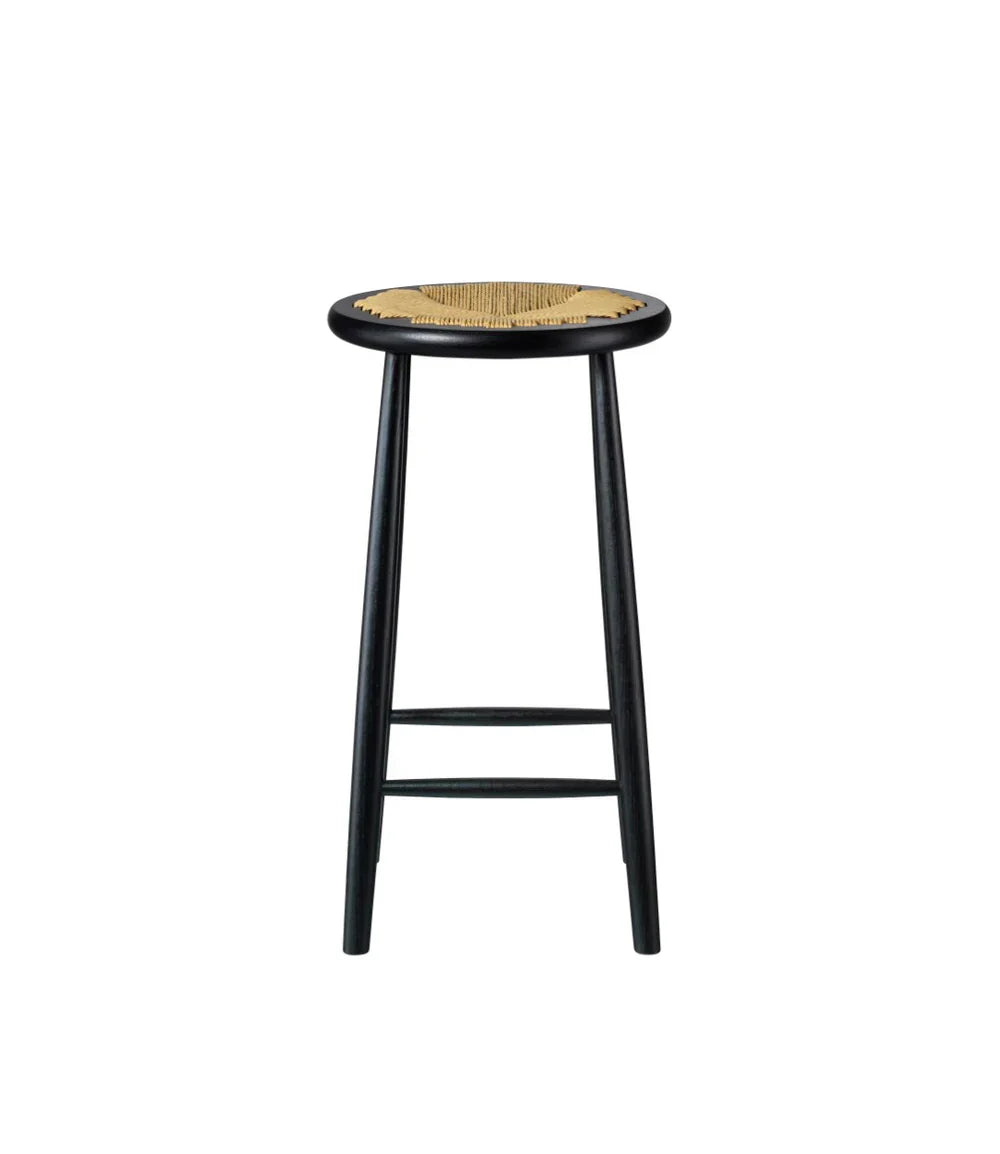 FDB Møbler Counter round in jet black solid oak, designed by Jørgen Bækmark