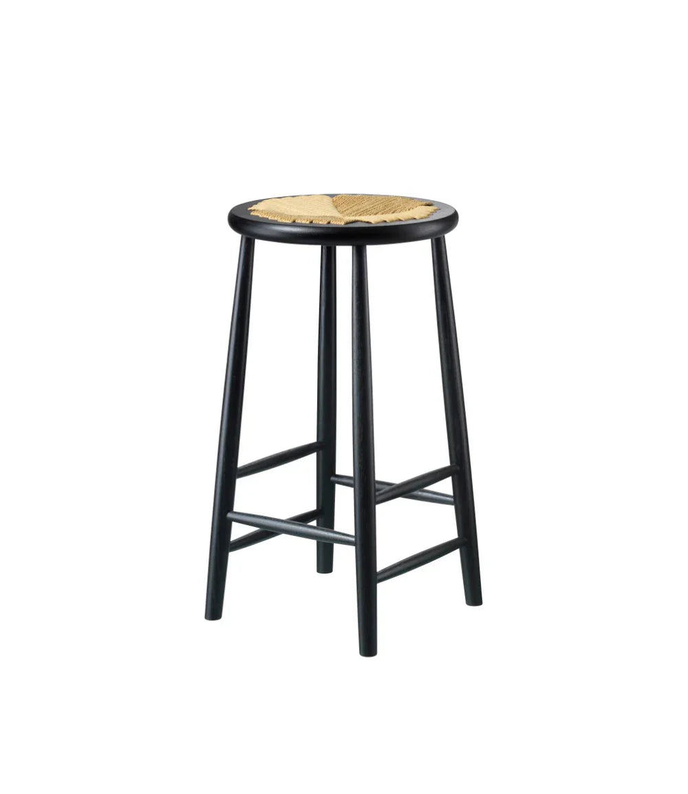 FDB Møbler Counter round in jet black solid oak, designed by Jørgen Bækmark