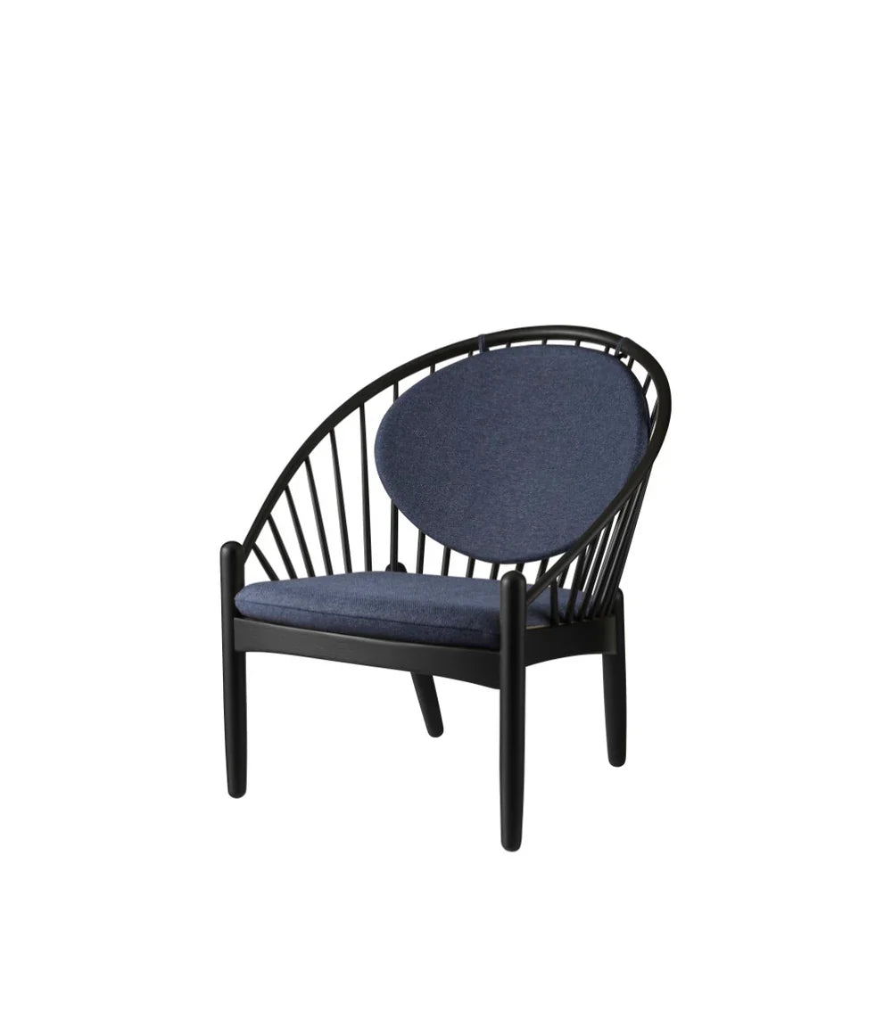 FDB Møbler Jørna Chair in jet black (dark blue), designed by Poul M. Volther