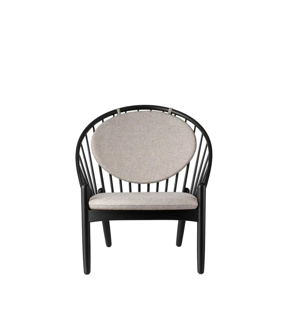 FDB Møbler Jørna Chair in jet black (light grey), designed by Poul M. Volther