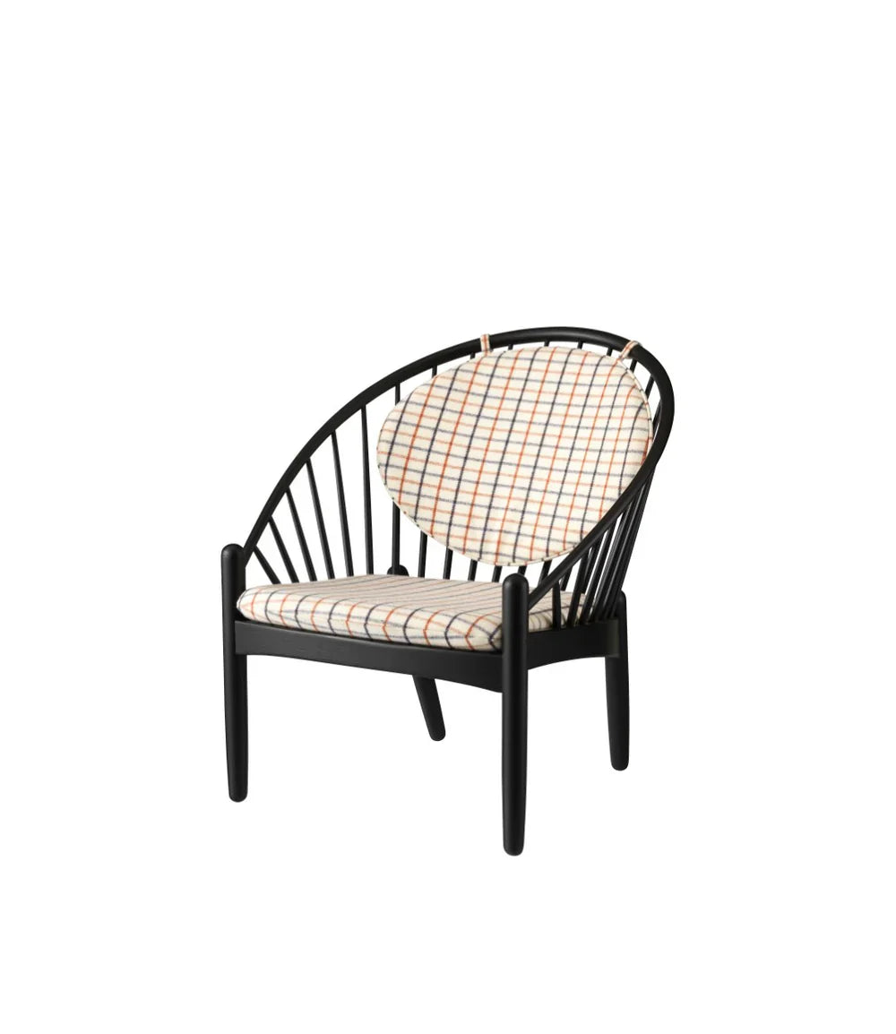 FDB Møbler Jørna Chair in jet black (red), designed by Poul M. Volther