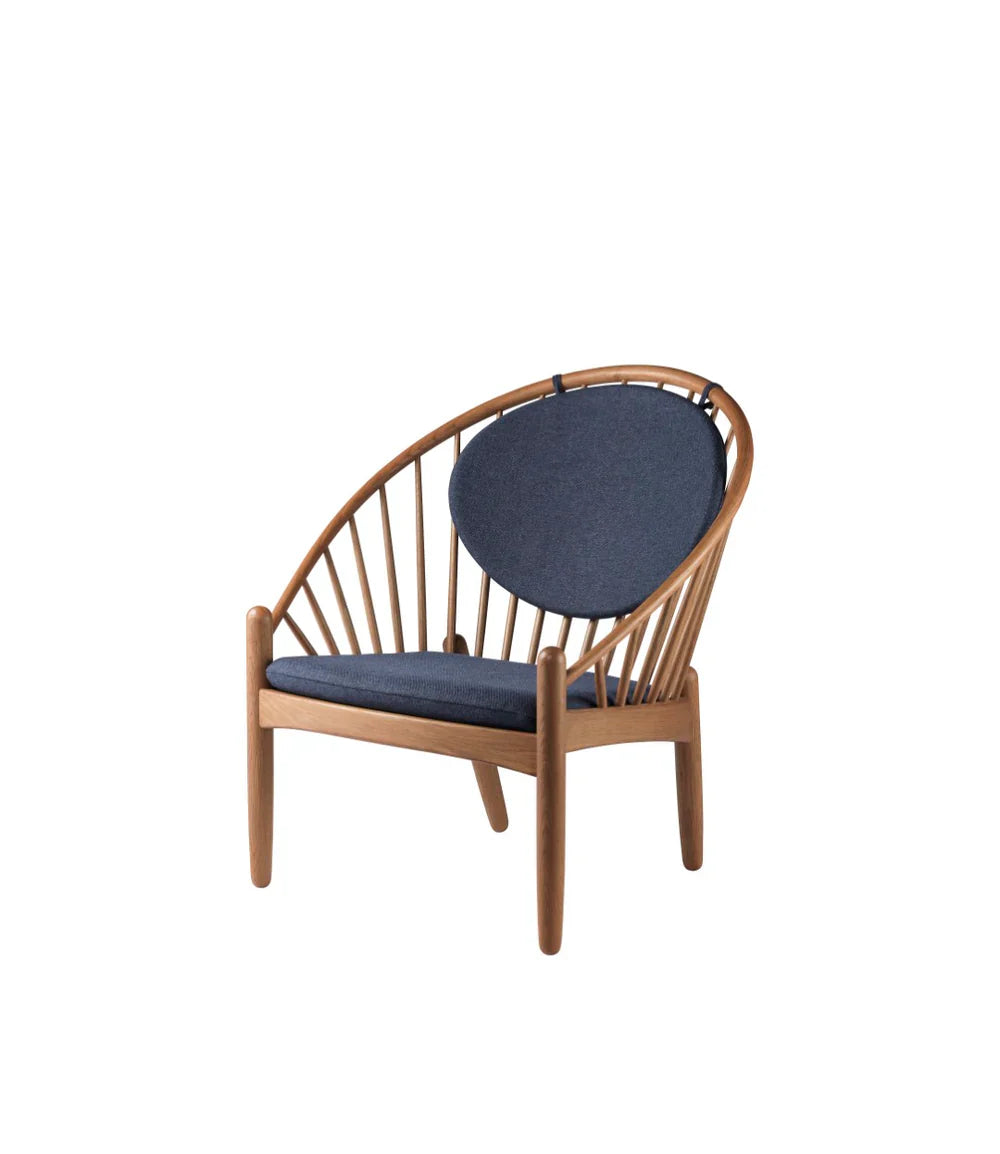 FDB Møbler Jørna Chair in smoked solid oak (dark blue), designed by Poul M. Volther