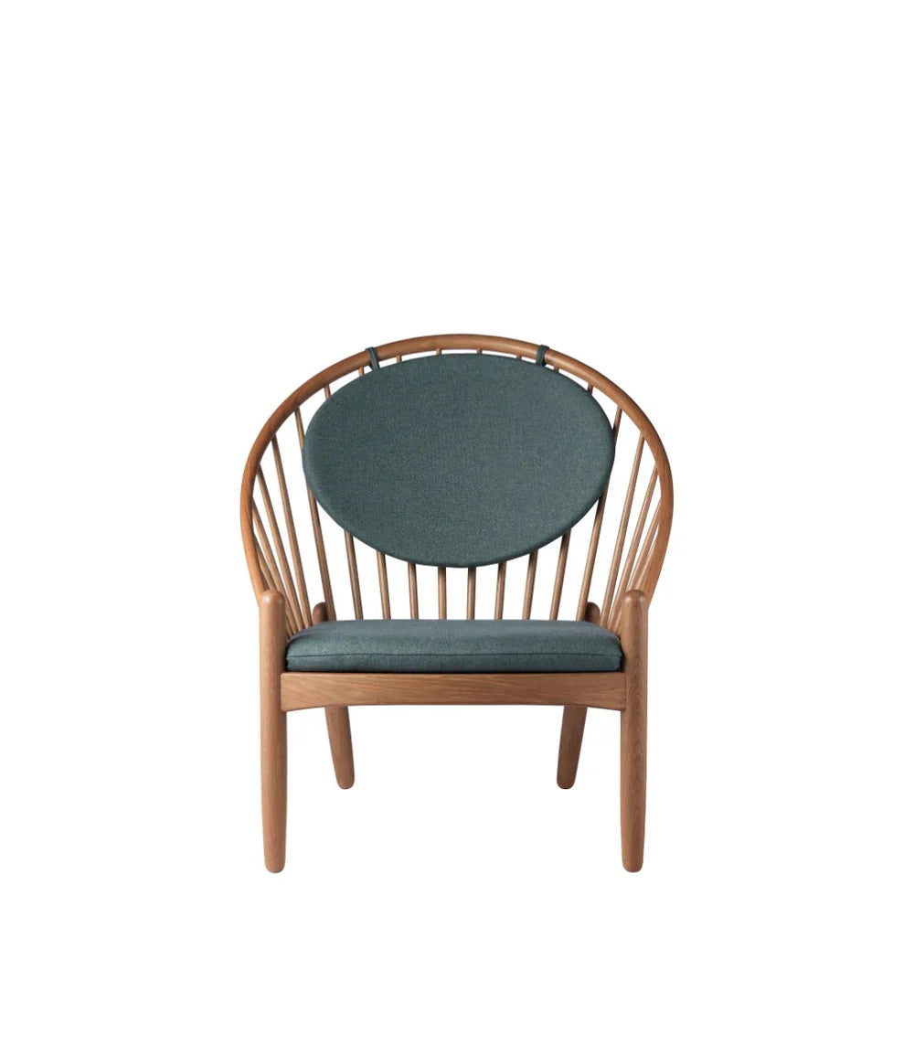 FDB Møbler Jørna Chair in smoked solid oak (green), designed by Poul M. Volther