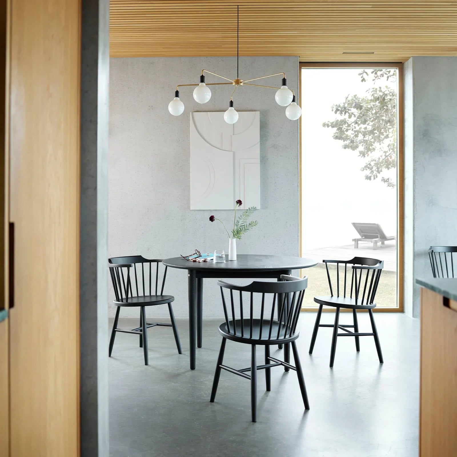 FDB Møbler Chair in solid beech (traffic black), designed by Børge Mogensen