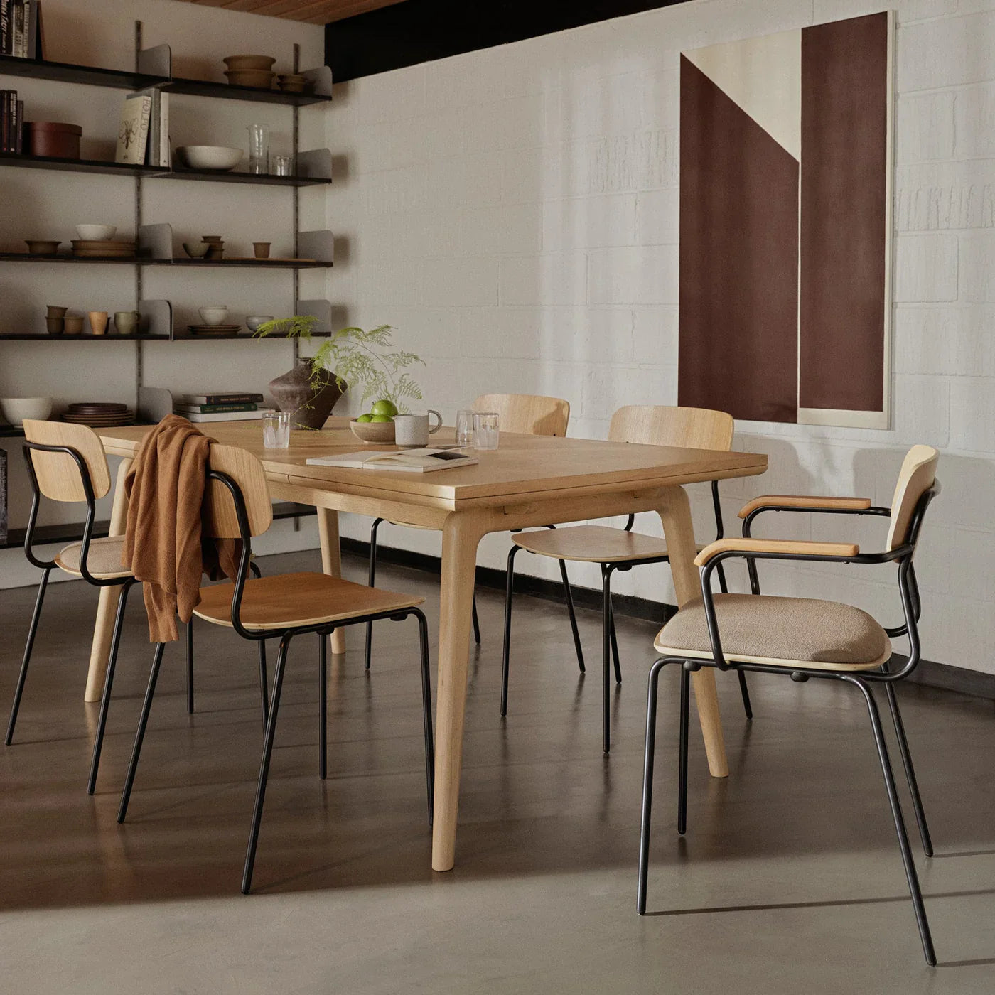 FDB Møbler Holmen Stackable chair in solid oak, designed by Jakob Thau