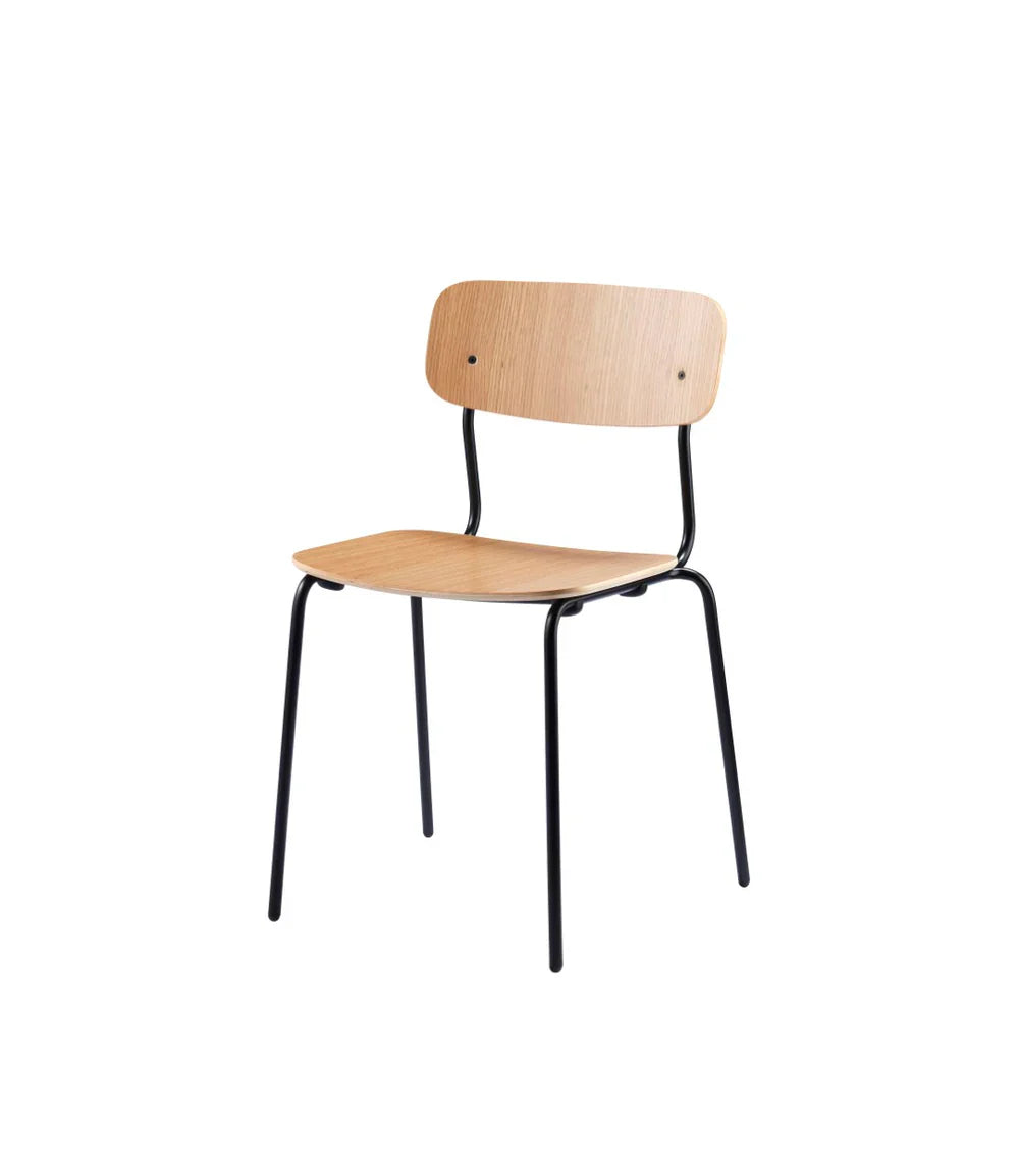 FDB Møbler Holmen Stackable chair in solid oak, designed by Jakob Thau