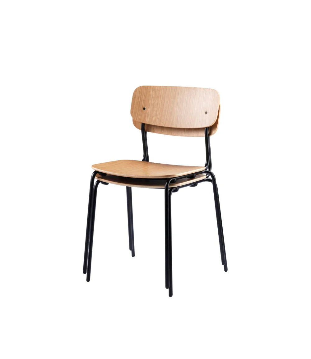 FDB Møbler Holmen Stackable chair in solid oak, designed by Jakob Thau