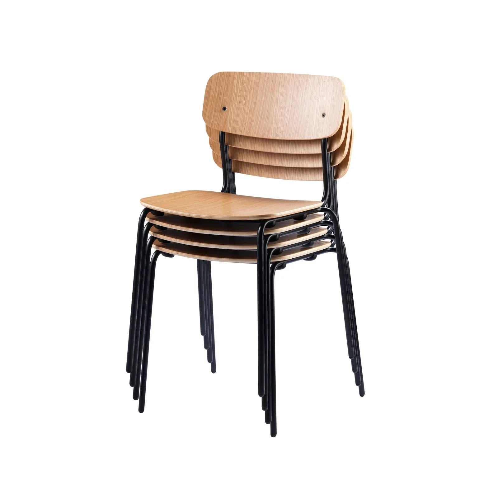 FDB Møbler Holmen Stackable chair in solid oak, designed by Jakob Thau