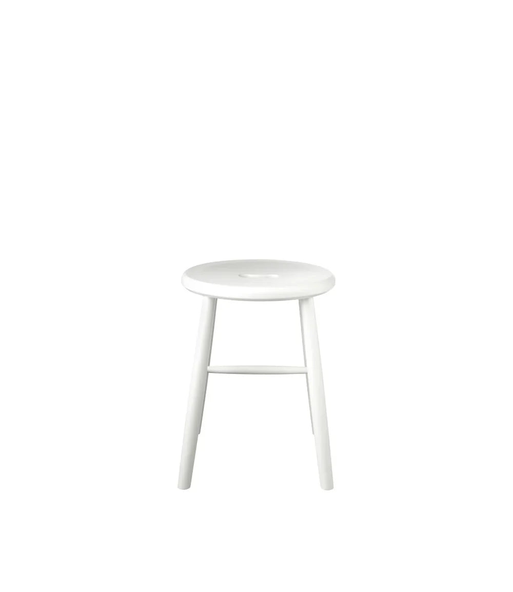 FDB Møbler Stool in solid beech (pure white), designed by Børge Mogensen