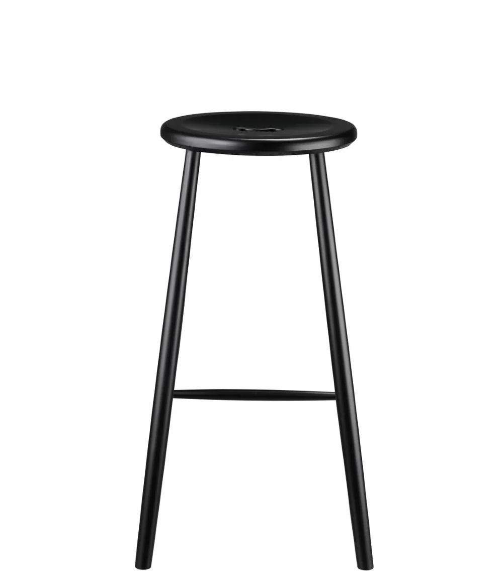 FDB Møbler Bar stool in jet black solid beech, designed by Børge Mogensen